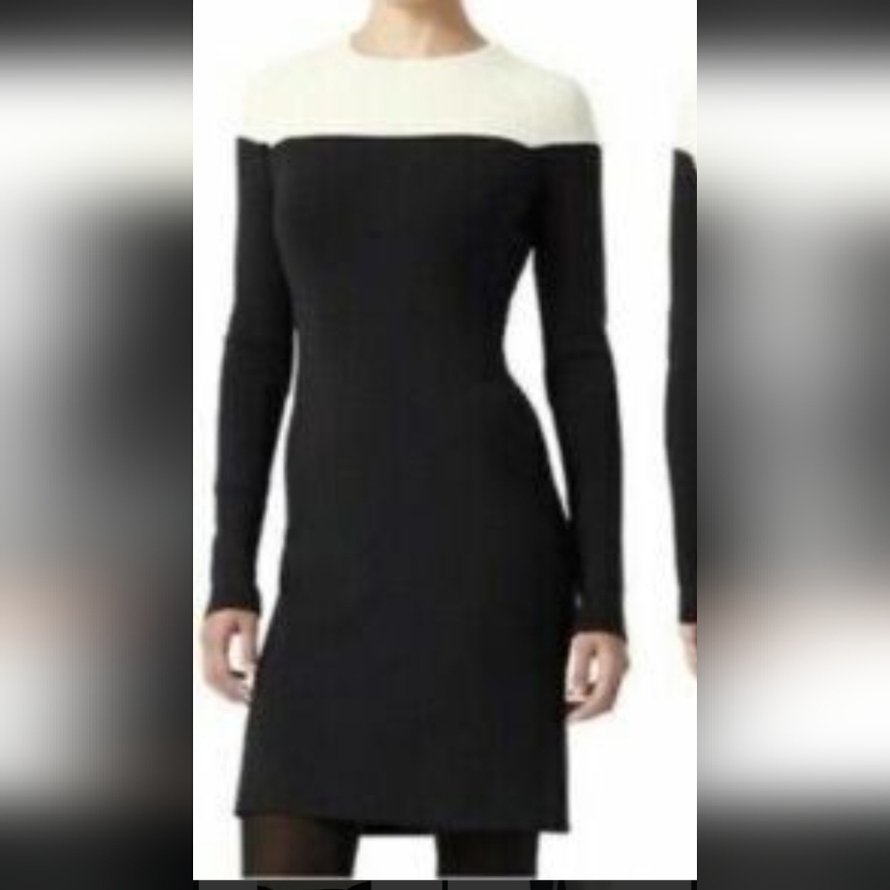 Derek Lam IOC Athleta Black and White Long Sleeve Sweater Dress Size M